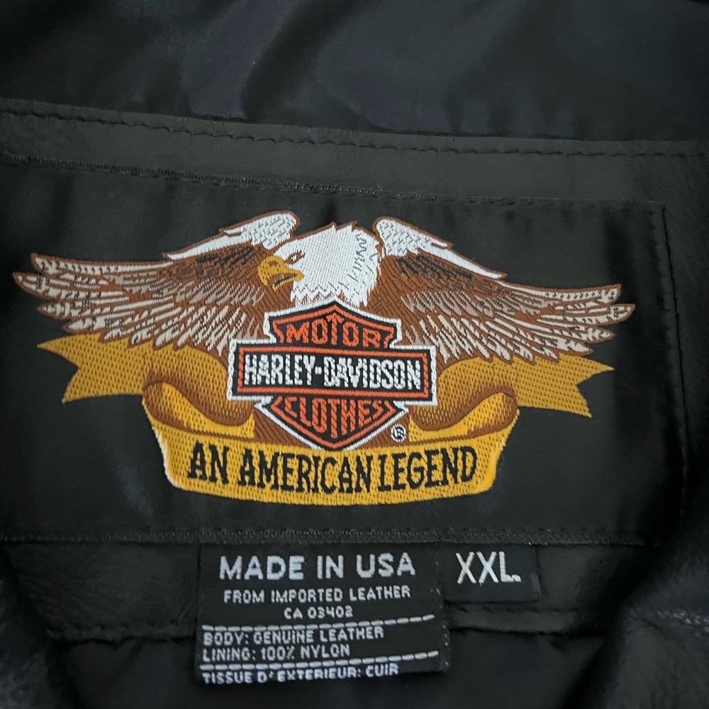 Harley Davidson Basic Skins Leather Jacket Vintag… - image 2